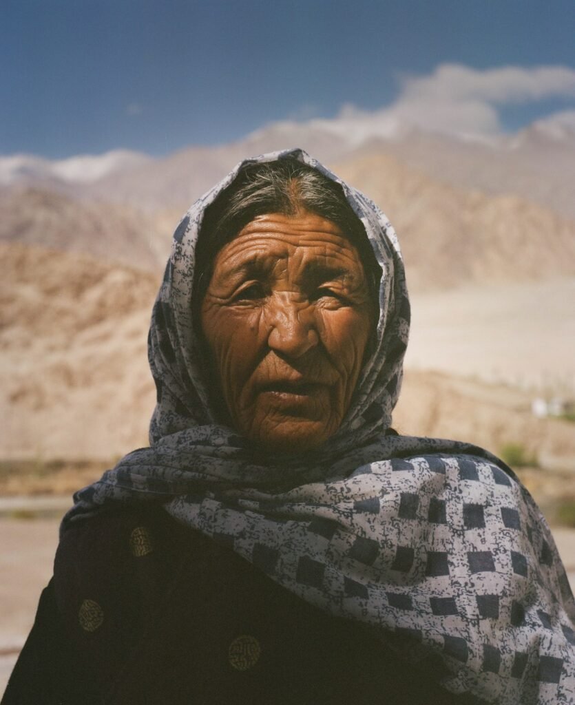 An elderly woman in Ladakh